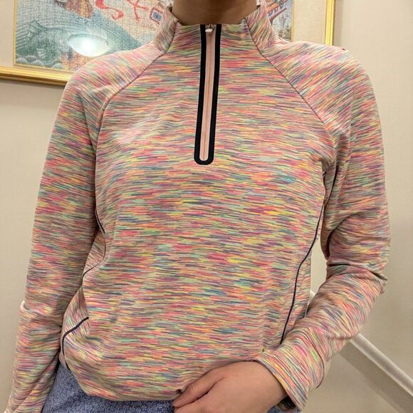 Ashworth Stretchy Rainbow Golf Quarter-Zip Pullover - 6 - Picture 2 of 4